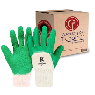 12 Luva de Algodão Emborrachada Látex Confortex Plus Kalipso CA 15915