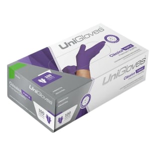 Luva Látex Descartável Clássico Purple Premium Quality Unigloves