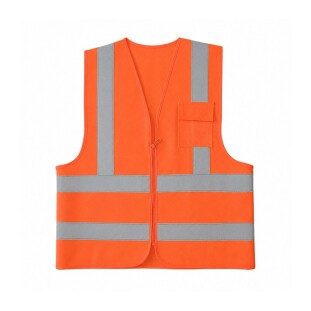 Colete Refletivo Segurança Fluorescente 1 Bolso Laranja