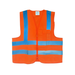 Colete Refletivo Segurança Fluorescente 1 Bolso Laranja