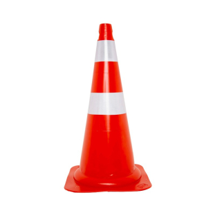 Cone Sinalização Flexível 75cm Laranja Faixa Branca Kteli