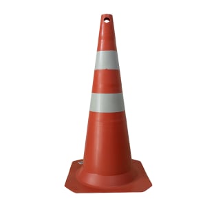 Cone Sinalização FIT Laranja e Branco 75cm Plastcor