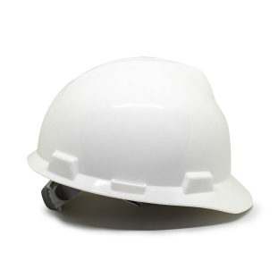 Capacete de Segurança MSA V-Gard Branco com Suspensão e Jugular Push-Key