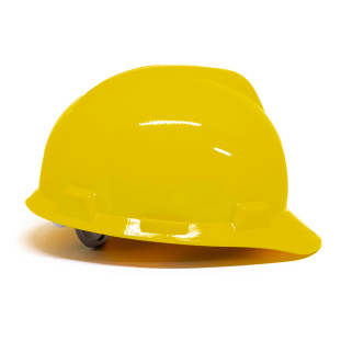 Capacete de Segurança MSA V-Gard Amarelo com Suspensão e Jugular Push-Key