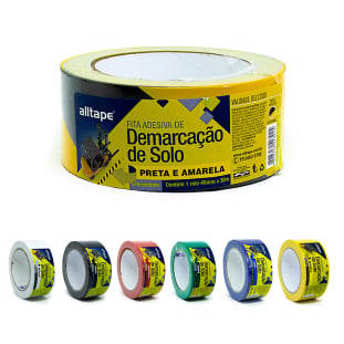 Fita PVC Adesiva para Demarcação de Solo 30m x 48mm ALLTAPE