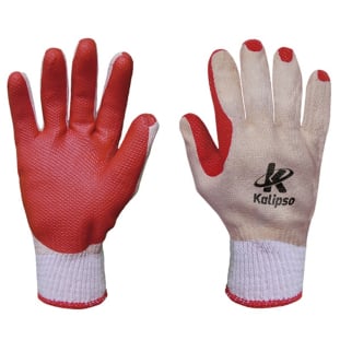 Luva Red Grip de Algodão Kalipso Revestimento Látex