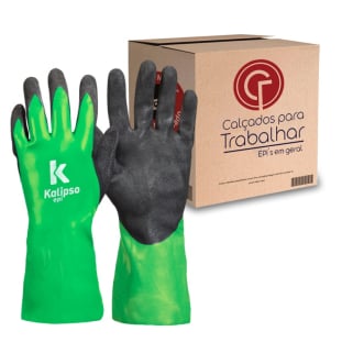 12 Pares Luva De Fibra Sintética Flex Foam Kalipso Revestimento Nitrílico