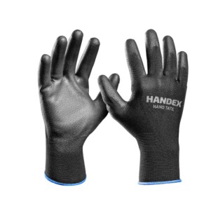 Luva PU Preta Emborrachada Multitato Handex  CA 41628 - Com Embalagem