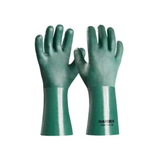 Luva de PVC Palma Áspera Punho 36 cm Verde Handex CA 49465
