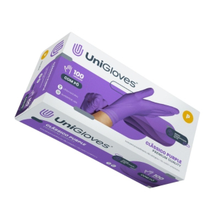Luva Látex Descartável Clássico Purple Premium Quality Unigloves CA 45137