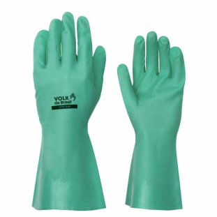 Luva Nitrílica Multiuso para Limpeza Sem Forro Verde Volk CA 38975 