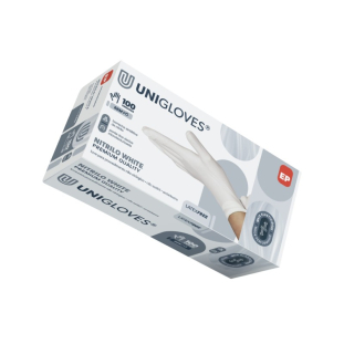 Luva Descartável Nitrilo Branca Premium Quality Sem Pó Unigloves CA 51636