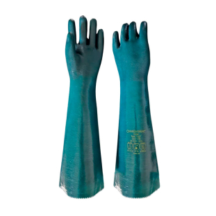 Luva PVC Forrada Palma Áspera Cano Longo 70cm Handschuhe