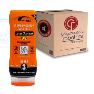 12 Uni Creme de Proteção Luva Química Grupo 3 Plus 200G Nutriex