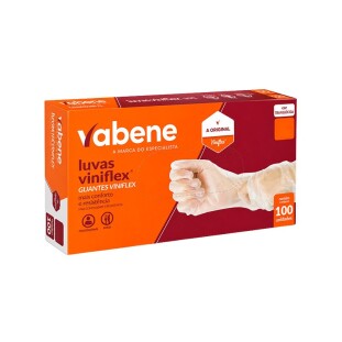 Luva Viniflex TPE Descartável Transparente Sem Pó Vabene CA 49141
