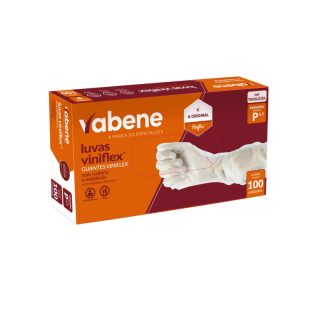 Luva Viniflex Descartável Transparente Sem Pó Vabene CA 49141