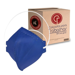 100 Mascara Respirador Descartável PFF2 Azul Sem Válvula Alltec CA 44305