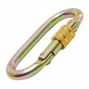 Mosquetão de Aço Oval Trava Dupla em Rosca 25kN CG670 Carbografite