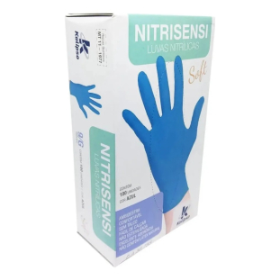 Luva Nitrílica Descartável Antiderrapante Nitrisensi Soft 100un Kalipso