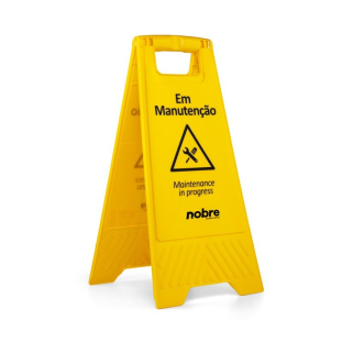 Placa Cavalete Sinalizadora 'Em Manutenção' Nobre CA 31834