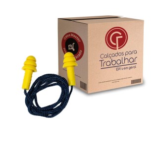 100 Protetor Auricular Plug Silicone Amarelo 18dB Maxxi Royal