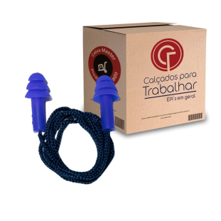 100 Protetor Auricular Silicone Plug Azul 18 dB Maxxi Royal