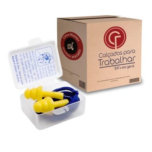 100 Protetor Auricular Plug Bicolor Copolímero 12db com Cordão UMP