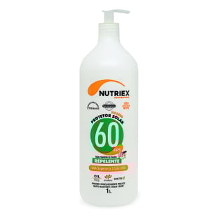 Protetor Solar Profissional FPS 60 1 Litro 1/3 UVA com Repelente Nutriex