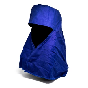 Touca Árabe Soldador Brim Fechamento Velcro Azul Mondial