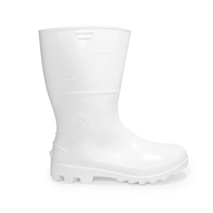Bota de PVC Branca Impermeável Cano Médio 26cm Kadesh