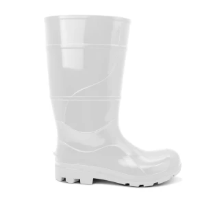 Bota PVC Branca Cano Longo 35cm Com Forro 300BF Cartom 