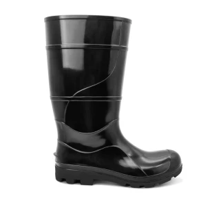 Bota PVC Preta Cano Longo 35cm Com Forro 300BF Cartom 