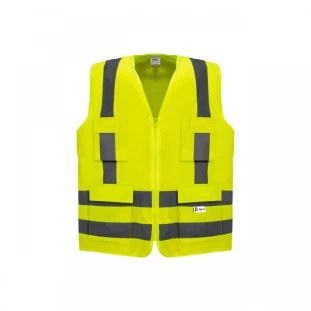 Colete Refletivo de Segurança Fluorescente 4 Bolsos KALIPSO