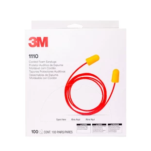 100un Protetor Auricular 3M 1110 Espuma com Cordão 16dB