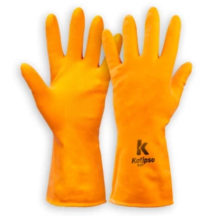 Luva de Látex Reforçada Orange Kalipso Limpeza Geral Multiuso