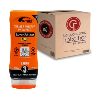 12 Uni Creme de Proteção Luva Química Grupo 3 Plus 200G Nutriex