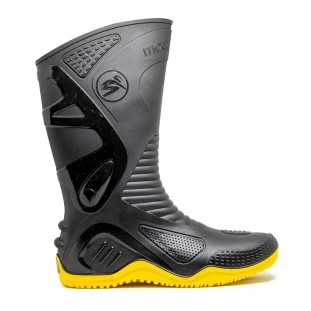 Bota Motociclista Bracol Motosafe PVC Antiderrapante Cano Longo Amarelo