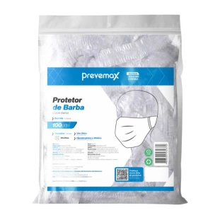 100 Protetor de Barba Descartável TNT Branco Prevemax