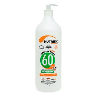 Protetor Solar Profissional FPS 60 1 Litro 1/3 UVA com Repelente Nutriex
